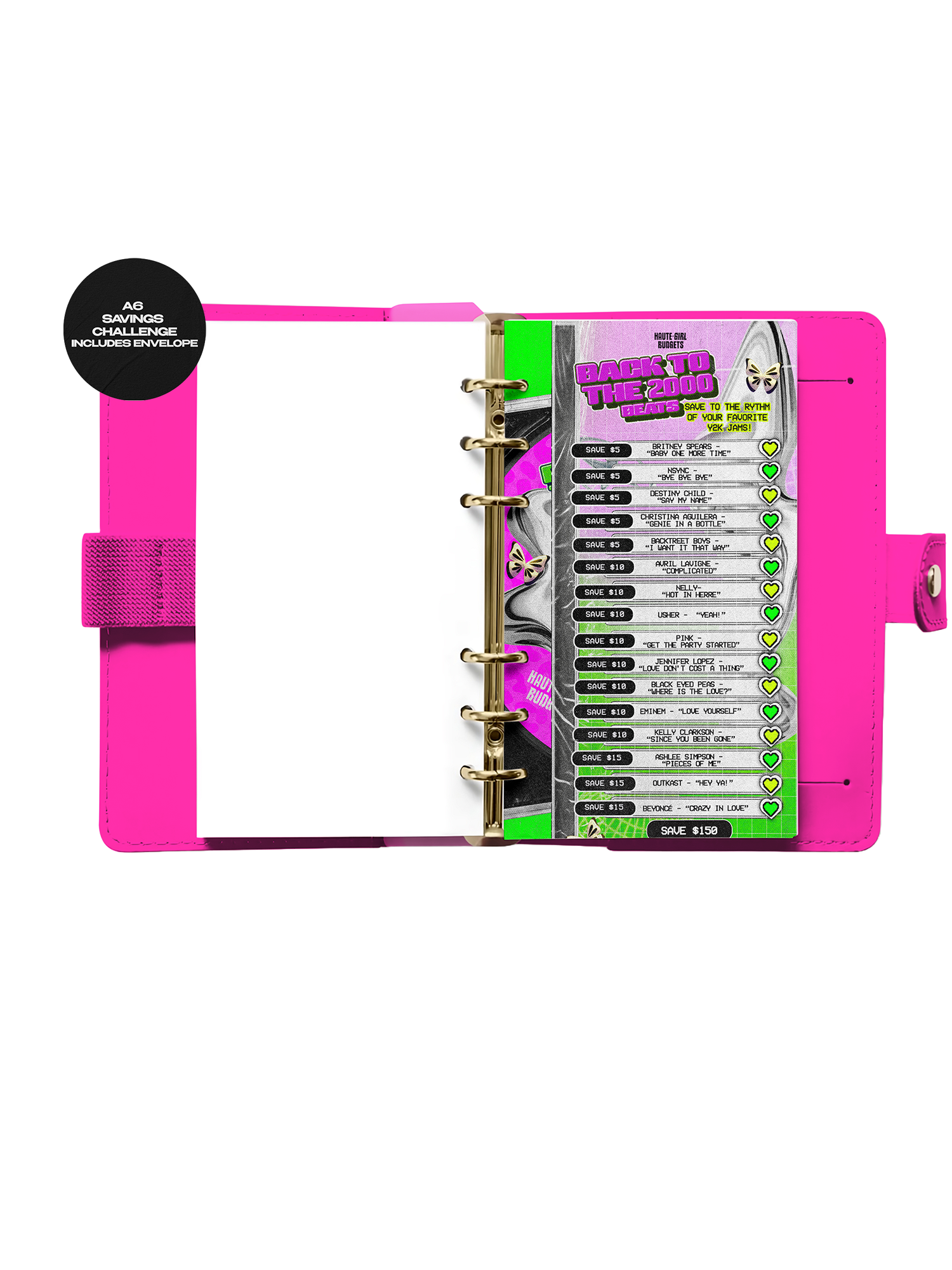 Y2K Back to 2000 - A6 Laminated Savings Challenge Bundle