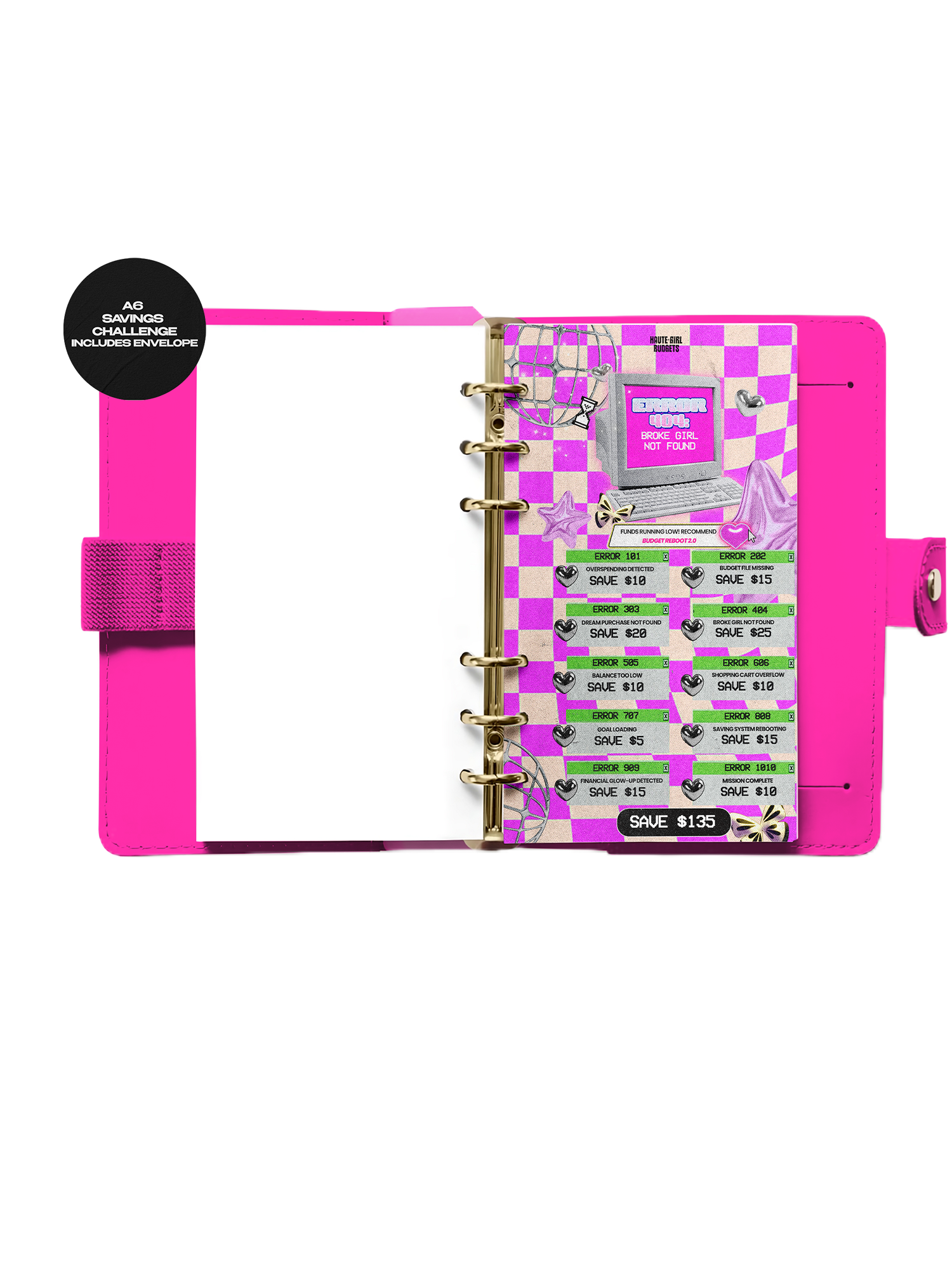 Y2K Error 404 - A6 Laminated Savings Challenge Bundle