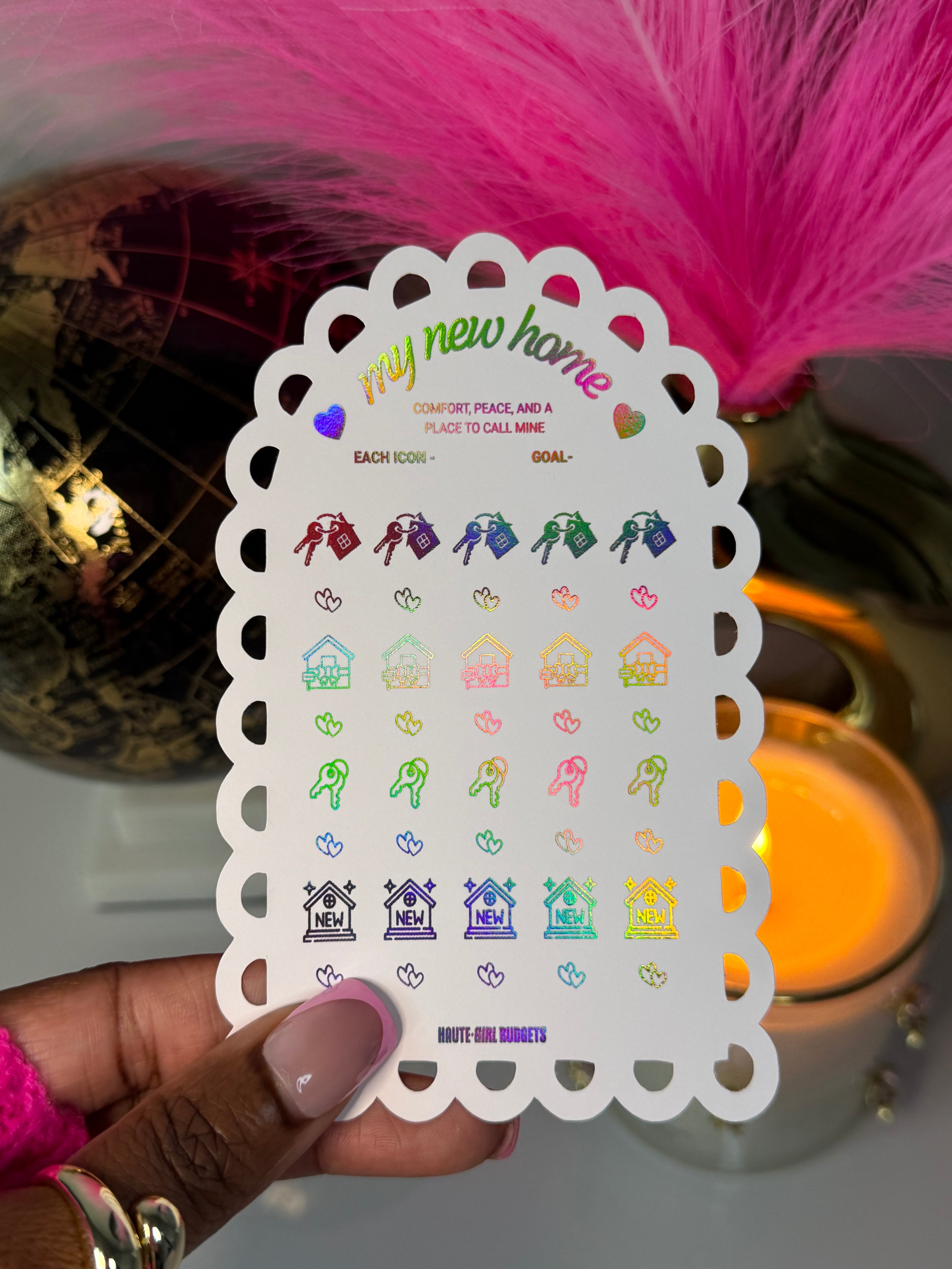Foiled Savings Tracker – My New Home (Not Laminated)