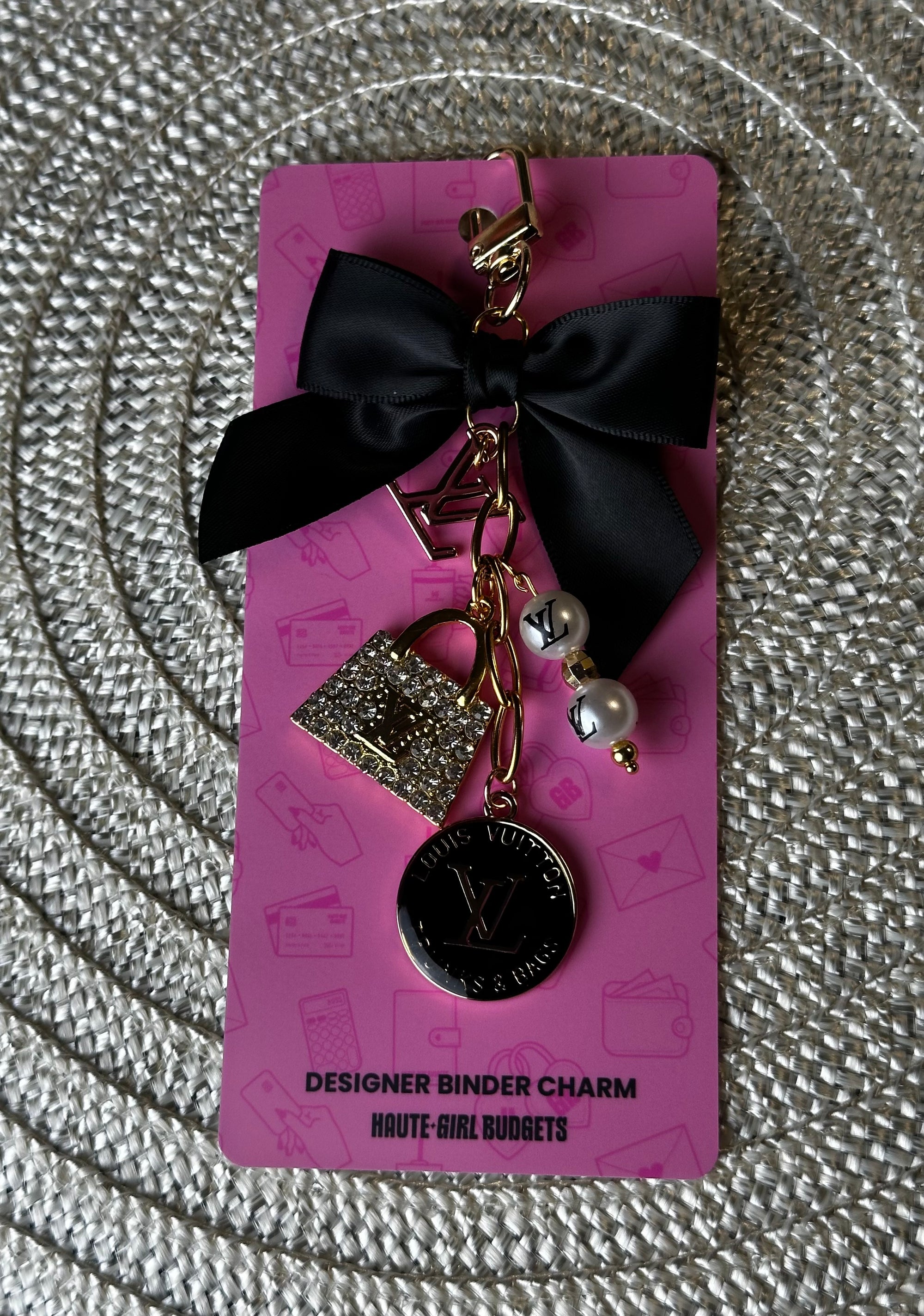 Designer Binder Charm LV Black V2