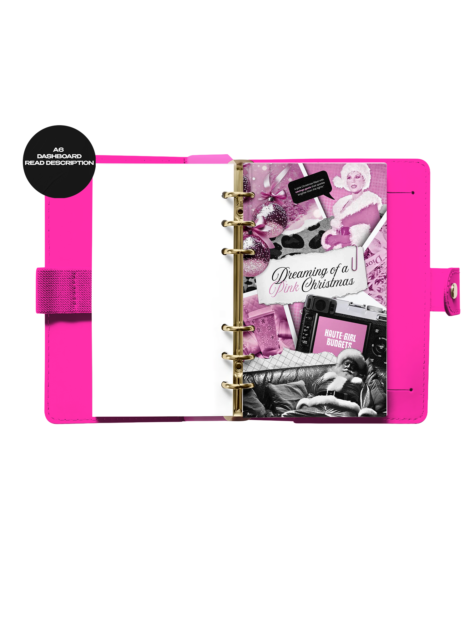 A6 Dashboard - Dreaming of a Pink Christmas