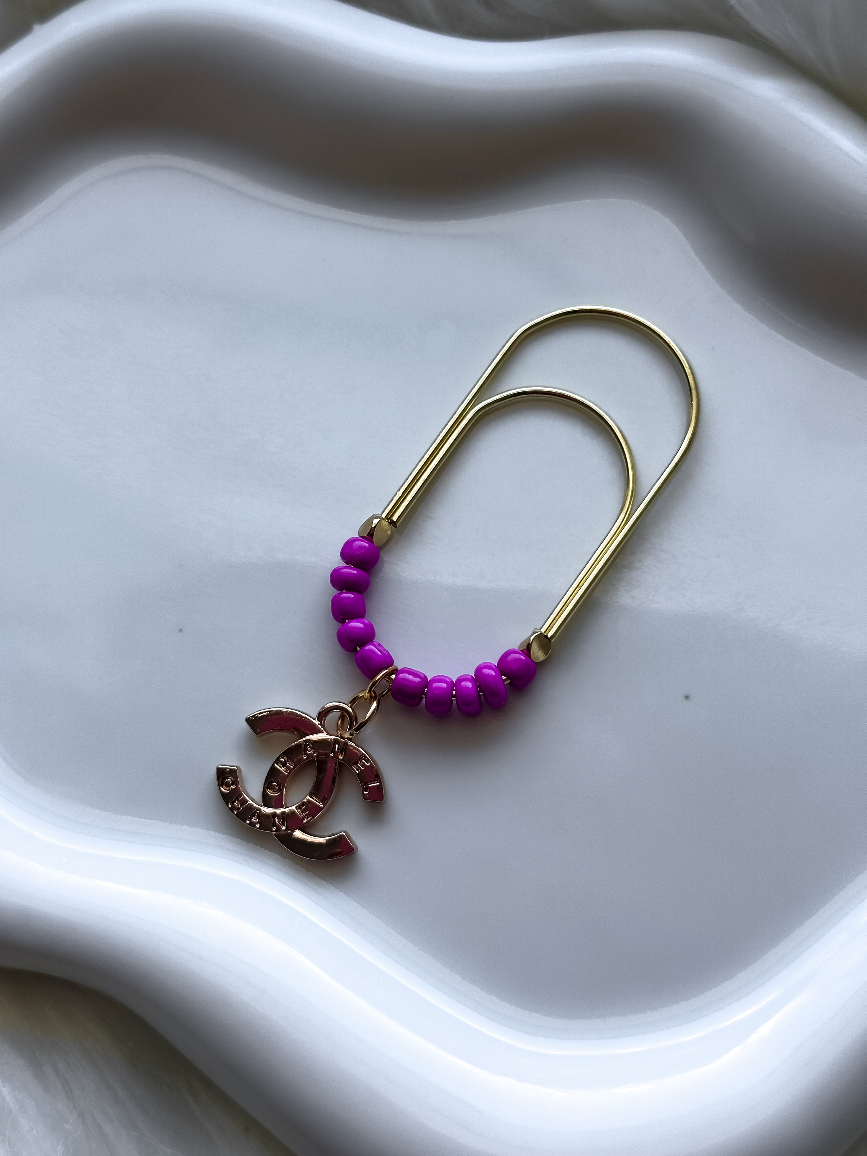 Designer Paper Clip - Hot Pink/Gold Chanel