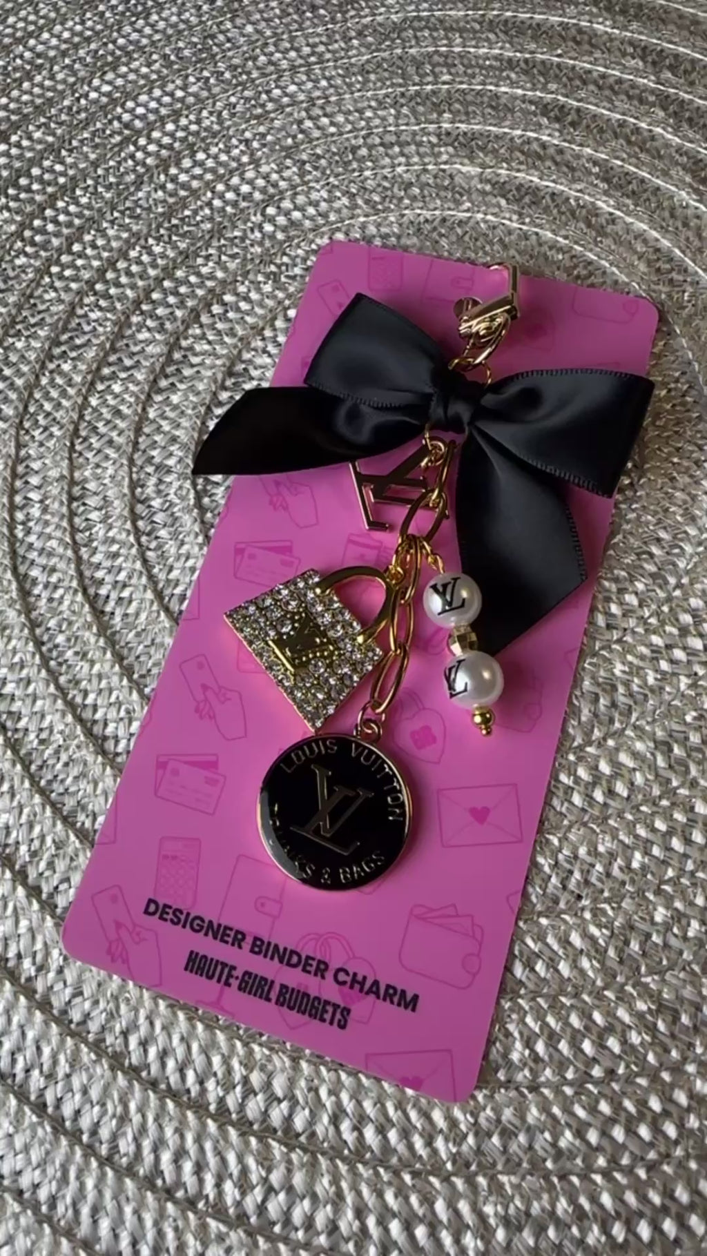 Designer Binder Charm LV Black V2
