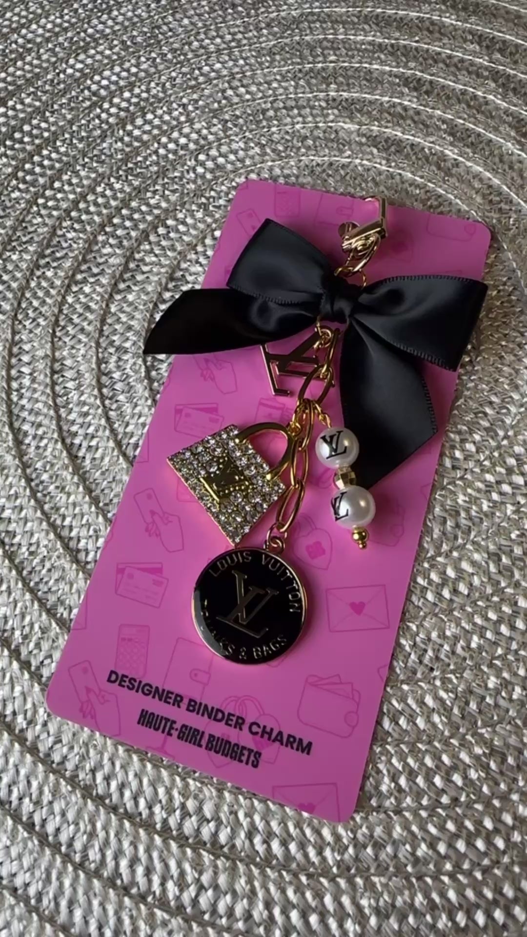 Designer Binder Charm LV Black V2