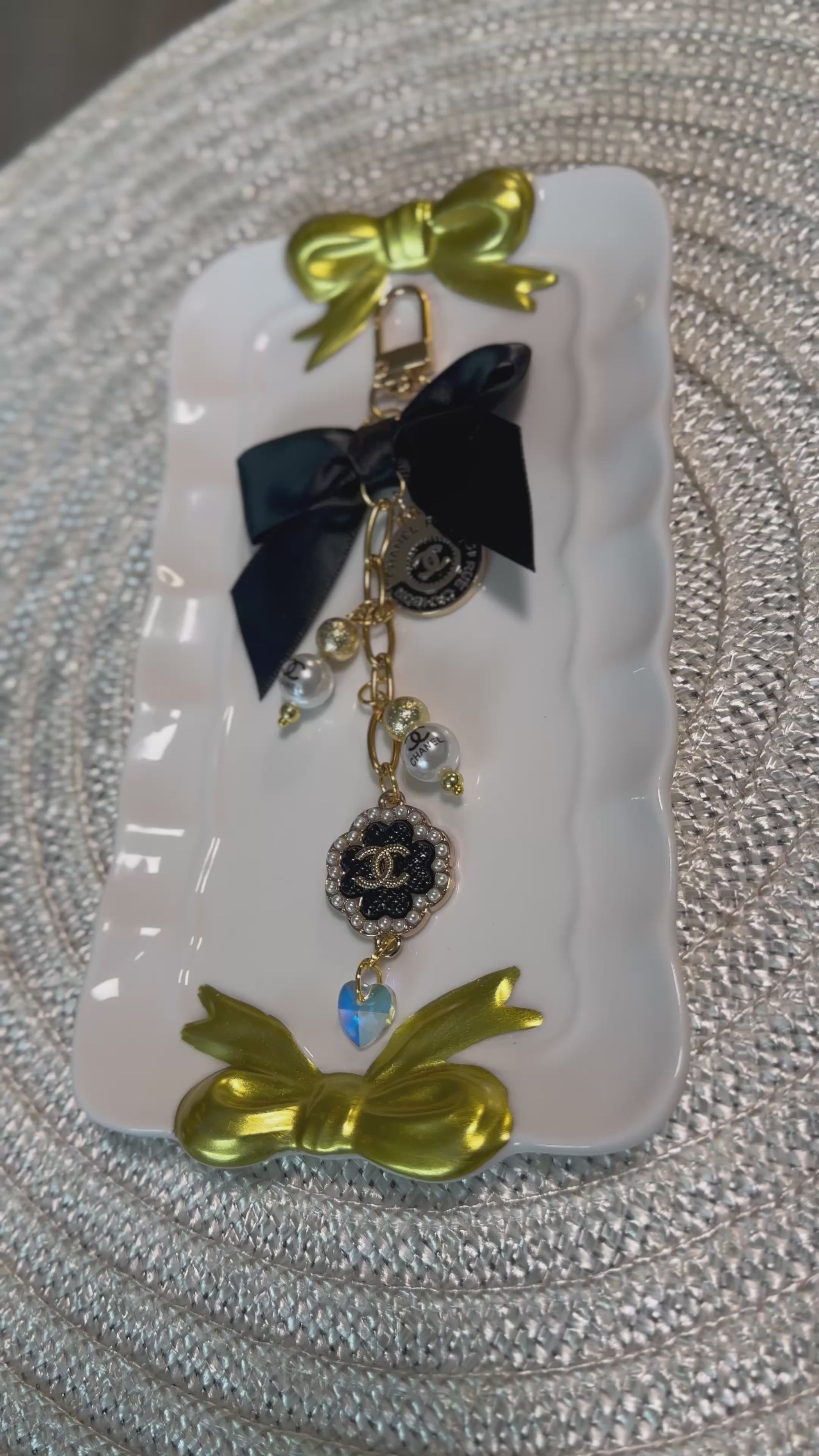 Designer Binder Charm - Chanel V1 - Black